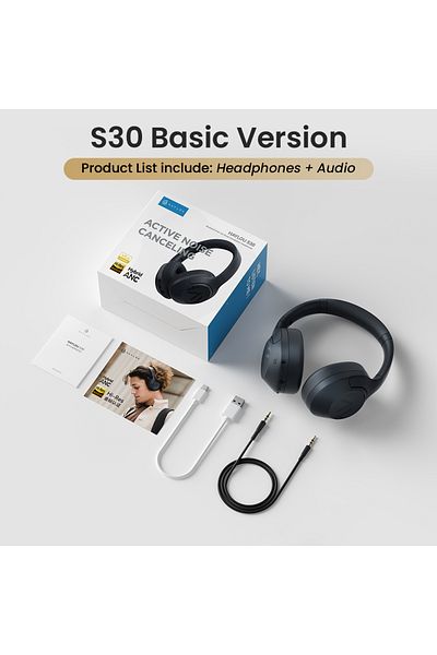 Choice Basic Version-B HAYLOU S30 Wireless Bluetooth 5.4 Headphones 43dB Adaptive Noise Cancelling Headsets