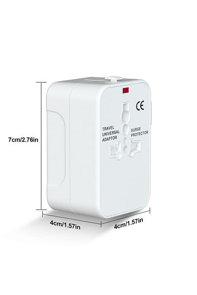 Choice 110-250V universal 1PC white WHITE Universal Travel Adapter with Dual USB Port Worldwide Power Trave