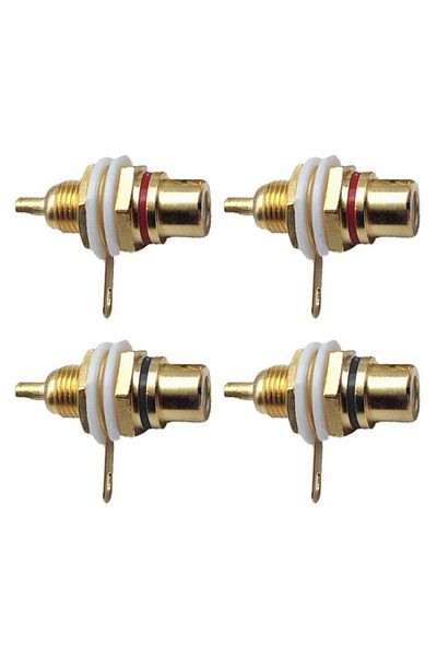 Choice 4pcs Red and Black 4 Pcs Solderable Rca Panel Mount Plug Female Jacks Socket Connector Chassis Ampli