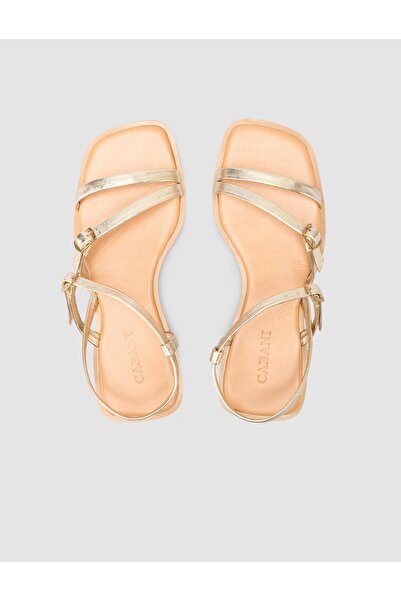 Cabani 100% Genuine Leather Gold Color Women's Sandals