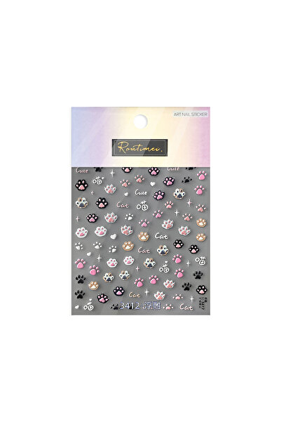 Choice 1 قطعة to3412-1 1 قطعة مخلب القط لطيف 3D هلام الإغاثة ملصقات الأظافر 3...