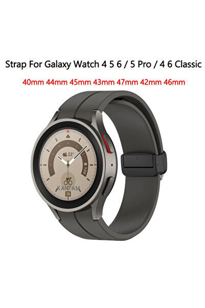 Choice سوار سيليكون مغناطيسي بدون فجوات، رمادي تيتانيوم وأسود، مناسب للساعات ...