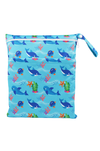 Choice W262 [Sigzagor] حقيبة حفاضات أطفال جافة ورطبة مزودة بسحّابين، مقاومة ل...