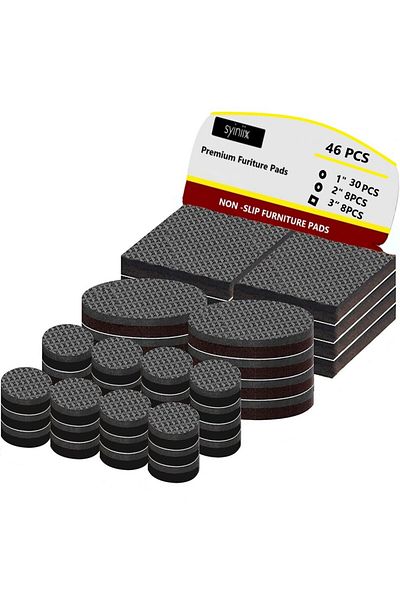 Choice Black 44pcs Furniture Grippers - Non Slip Pads For Furniture Legs - Self Adhesive Rubber Feet - Anti