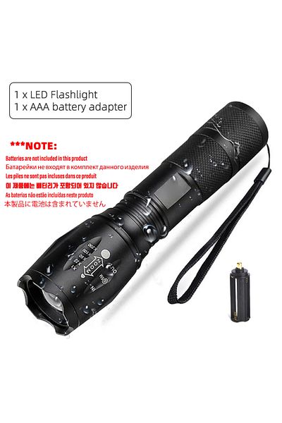 Choice Pack list High Power Led Flashlights Camping Torch 5 Lighting Modes Aluminum Alloy Zoomable Light Wa