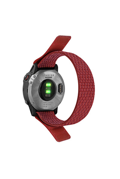 Choice4 حزام QuickFit 26 مم أحمر 22 مم 26 مم من النايلون QuickFit لساعة Garmi...