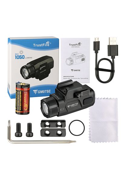 TrustFire 16340 GM07 GM07-SE Trustfire GM07-SE Tactical LED Flashlight 1050Lumen Quick Release 2-Mode USB 1634