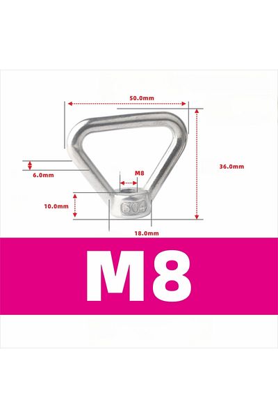 Choice M8-1pcs M8 M10 M12 M14 M16 304 Stainless Steel Triangle Lifting Eye Nut Trapezoid Thread Rings Fit F