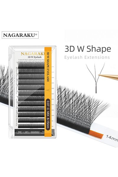 Choice 14mm 0.07mm D Nagaraku Automatic Flower W Volume Shape Bloom 3d Premade Fans Natural Soft Light Indi