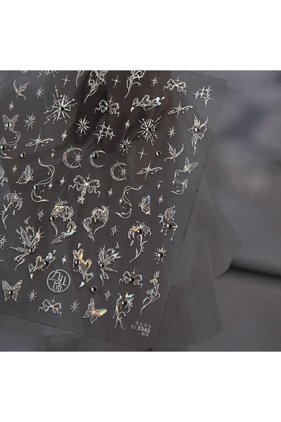 NAILFYOU 1 قطعة to3342 1 قطعة ملصقات أظافر فنية على شكل فراشة ماسية خماسية ال...