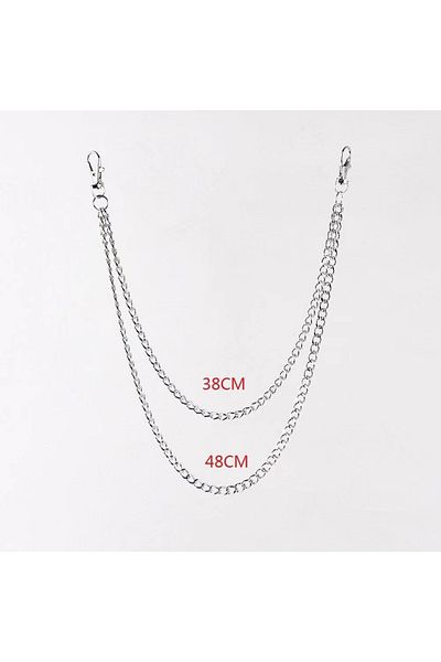 Choice إكسسوارات سلسلة جينز عصرية معدنية على طراز B Punk سلسلة خصر هيب هوب متعددة الطبقات متعددة الاستخدامات.
