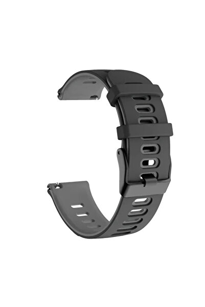 Choice سوار رياضي ثنائي اللون أسود رمادي مقاس 22 مم لساعة شاومي لون 2 باند Mi...