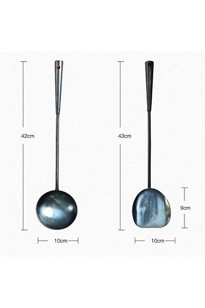Choice Spatula And Spoon Kitchen Utensils Wok Spatula Spoon Chinese Traditional Handmade Iron Spatula Ladle
