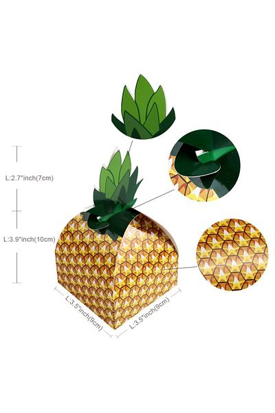 Choice 10x9x9cm 5pcs 5/10/20pcs Pineapple Shape Cardboard Goodies Candy Packing Box Favor Hawaiian Luau Sum