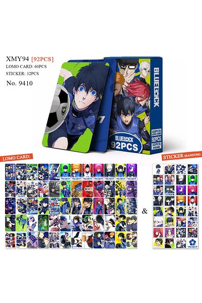 Choice 9410-BLUE LOCK 92PCS Anime Stickers BLUE LOCK Isagi Yoichi Bachira Chigiri Figures Photo Cards LOMO
