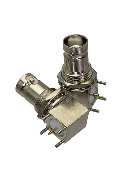 Choice 1Pcs Connector BNC female jack Nut bulkhead right angle solder PCB mount RF Coaxial Wire Terminals