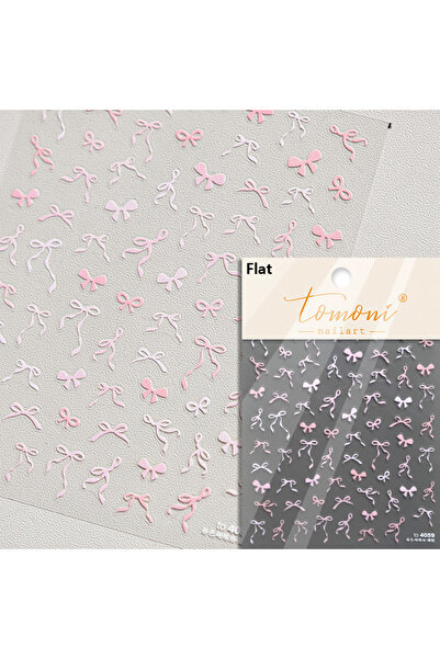 NAILFYOU 1 قطعة TO4059 1 قطعة 5D Sweet Bow Nail Sticker Kawaii Pink Black Whi...