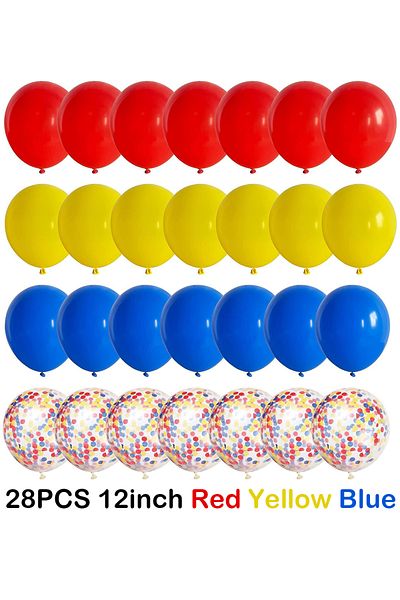 Choice As picture No1 Carnival Circus Balloons Set Red Blue Yellow Confetti Ballon Kid Boy Girl Birthday To