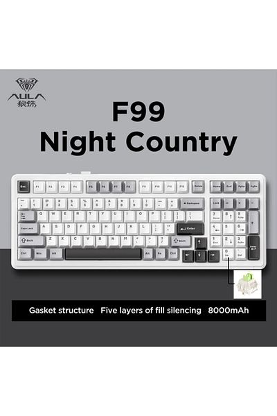 Choice Grey and White Aula F99 Gaming Mechanical Keyboard Three Mode 2.4g Wireless Bluetooth Wired Hot Swap