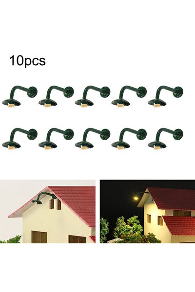 Choice 20pcs 10pcs Model Railway HO Scale 1:87 Hanging Lamp Outdoor Wall Goose Neck Light LED Steel Column