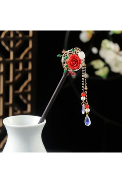 Choice M Vintage Chinese Wood Hair Sticks for Women Handmade Luxury Flower Ha...