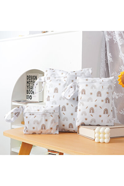 Choice SMT083-EF579 حقيبة Elinfant المحمولة المبللة والجافة من 3 قطع لملابس السباحة، وحقائب الحفاضات المقاومة للماء للحفاضات القماشية