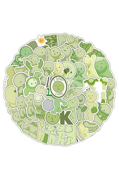 Choice army green 50pcs/Set Smiski Stickers Scrapbooking Phone Luggage Skateboard Waterproof Graffiti Decal