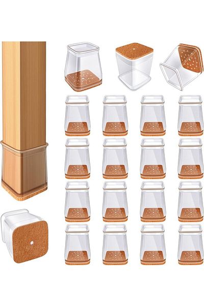 Choice Xs(FIT 13-19MM) 24pcs Chair Leg Floor Protectors For Hardwood Floors, Silicone Chair Caps Covers Fur