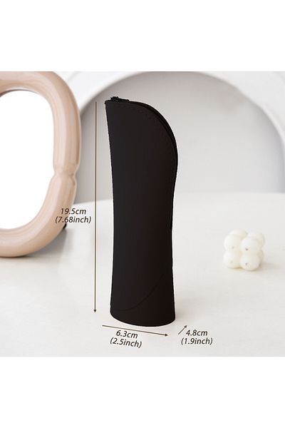 Choice Black Silicone Makeup Brush Storage Bag Vertical Zipper Makeup Brush Bag Makeup Tool Storage Box Pro