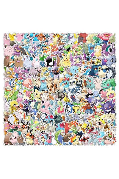 Choice 10Pcs 10/50/100/200Pcs Kawaii Pikachu Pokemon Stickers Motorcycle Phone Car Skateboard Laptop Decal