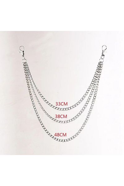 Choice سلسلة إكسسوارات جينز عصرية معدنية على طراز C Punk سلسلة خصر هيب هوب متعددة الطبقات متعددة الاستخدامات.