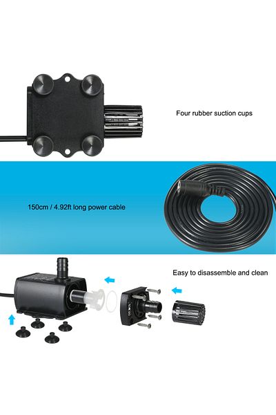 Choice Ultra-quiet Mini DC12V 10W 400L/H Lift 400cm Brushless Water Pump 5.5*2.1mm Female Submersible wi...