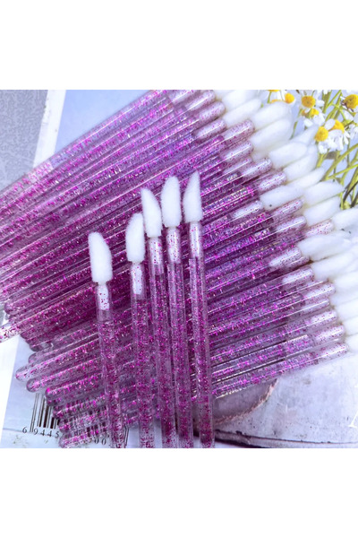 Choice10 50 قطعة من فرشاة الشفاه CrystalPurple للبيع بالجملة 50/1000 قطعة فرشاة شفاه للاستخدام مرة واحدة إكسسوارات نسائية أحمر شفاه ملمع عصا