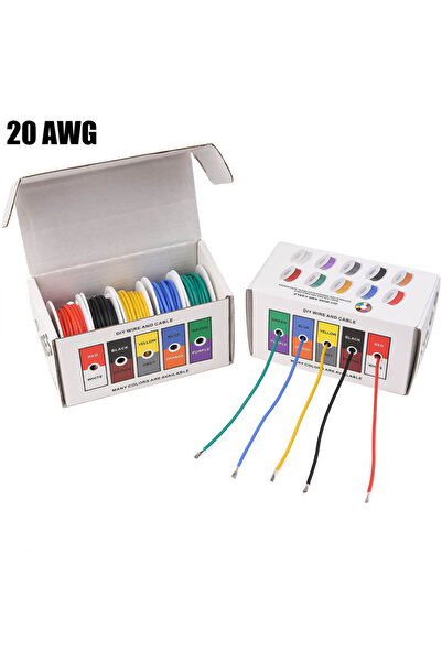 Choice 50 مترًا (10 أمتار لكل سلك) سلك كهربائي مرن من السيليكون عيار 20، مجدو...