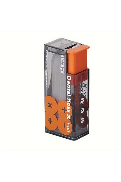 Fireurus Orange Automatic Dental Floss Storage Box Pop-Up Dental Floss Dispenser With 10Pcs Floss Dental Oral