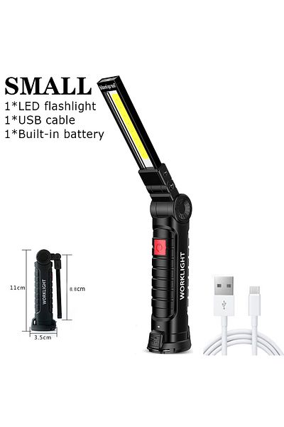 Choice 2pcs Small COB LED Folding Flashlight Portable Magnetic Work Light Lantern USB Rechargeable Emergenc