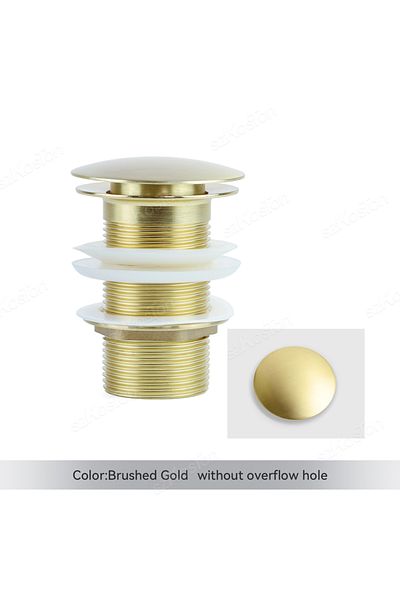 Choice Brushed Gold Bathroom Sink Stopper Washbasin Pop Up Drain Plug Cover Waste Pipe Drainer With Or With
