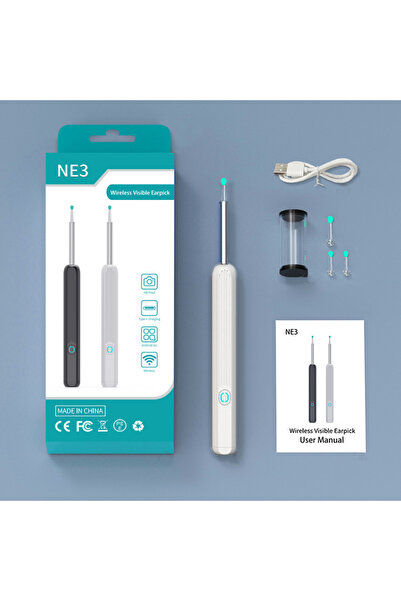 choice2 عصا تنظيف الأذن NE3-White الذكية البصرية للأطفال والكبار مزودة بضوء مقاوم للماء