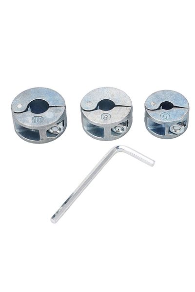 Choice 1011230038011 3PCS Drill Bit Stopper Collars Zinc Alloy Drilling Depth Stop Rings with Hex Wrench Op