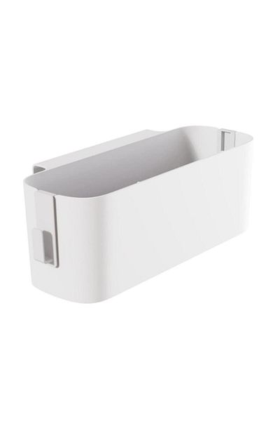 Kesoto WHITE Bedside Storage Caddy Magazine Holder with Double Hook Bed Hanging Bag Organizer Box for Phone