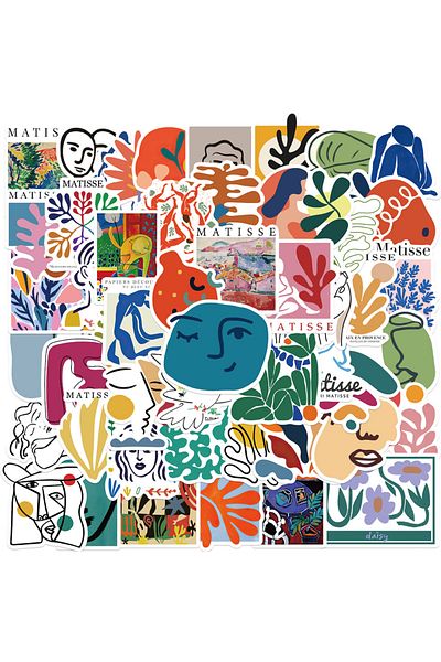 Choice 50pcs 50pcs Matisse Abstract Art Cartoon Graffiti Stickers DIY Phone Guitar Laptop Notebook Suitcase