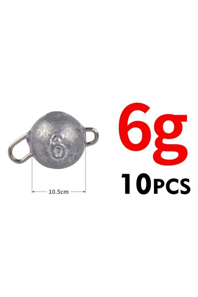 Choice وزن 6 جرام 10 قطع خطاف رأس جيج مشدد 2 جرام 4 جرام 6 جرام رصاصة ماء عمي...