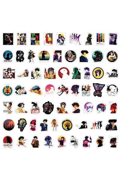 Choice DMTZ426-60pcs 60pcs Cowboy Bebop Cartoon Graffiti Stickers Suitcase Guitar Notebook Decorative Water
