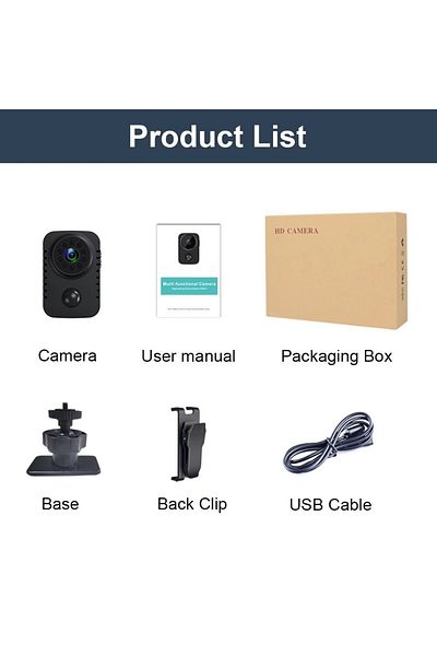 YNMEE Add 64GB Black Mini Body Camera 1080P Full HD Smart Security Pocket Night Vision Motion Dection Camc