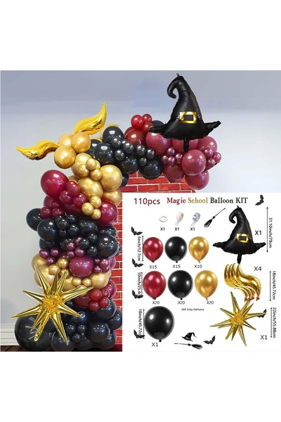 Choice مجموعة أخرى من 110 قطع من أقواس البالونات السحرية، زينة حفلات أعياد الميلاد ذات الطابع السحري، الكرنفال