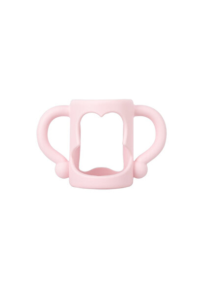 Choice مقبض جسم سيليكون عالمي باللون الوردي لزجاجات الأطفال الضيقة، سهل الإمساك، يناسب معظم الزجاجات - BPA-f