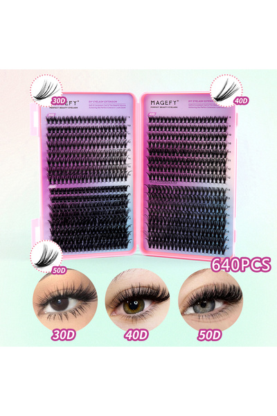 Choice1 مجموعة وصلات الرموش من ماجي فاي، 640 قطعة، مجموعات رموش فردية ناعمة