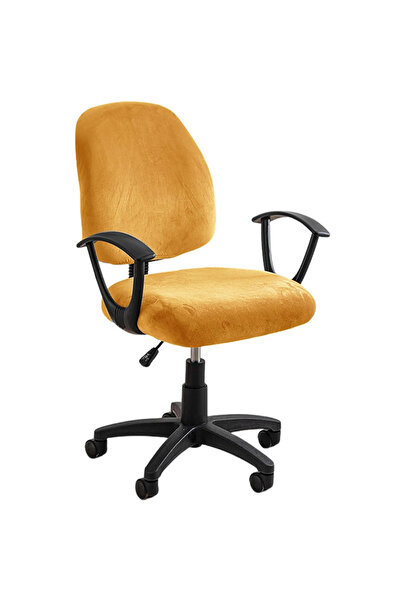 Choice6 Orange Stretch Elastic Velvet 2 Piece Universal Computer Chair Seat C...