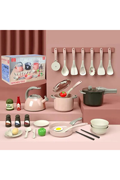 Choice1 Pink 32PCS Children's Mini Simulated Small Kitchen Toy Set, Kitchenware Set, Simulated Cooking, Pret