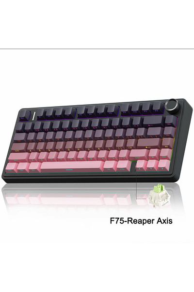 Aula Green Switch Blush Pink F75 2.4G Wireless/Bluetooth/Wired Gaming Mechanical Keyboard RGB Custom